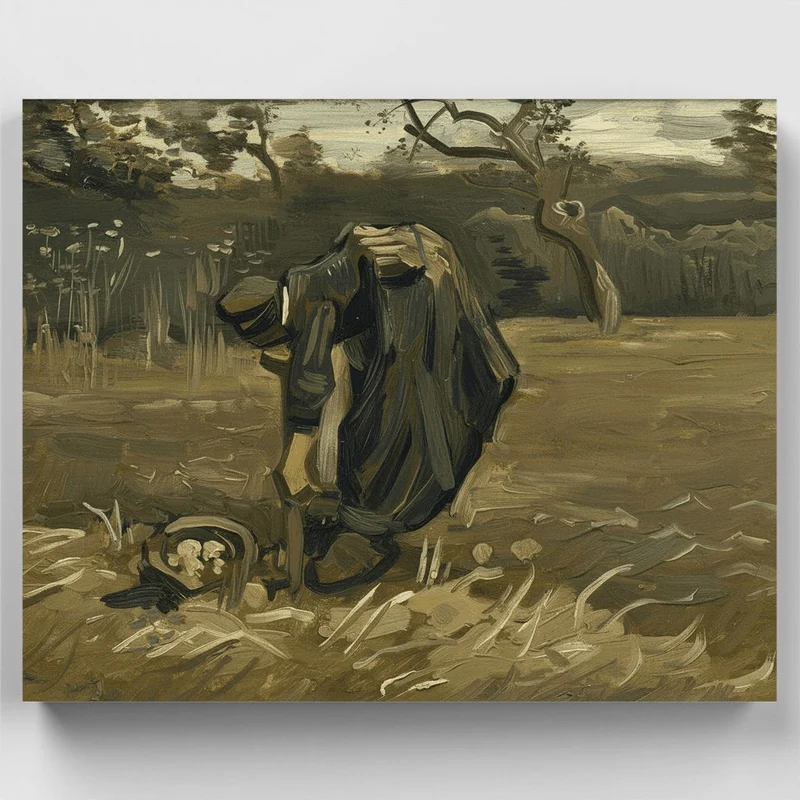 Peasant Woman Digging Up Potatoes - Paint by Numbers Kit