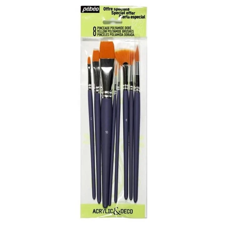 Pebeo Synthetic Brushes - Set of 8