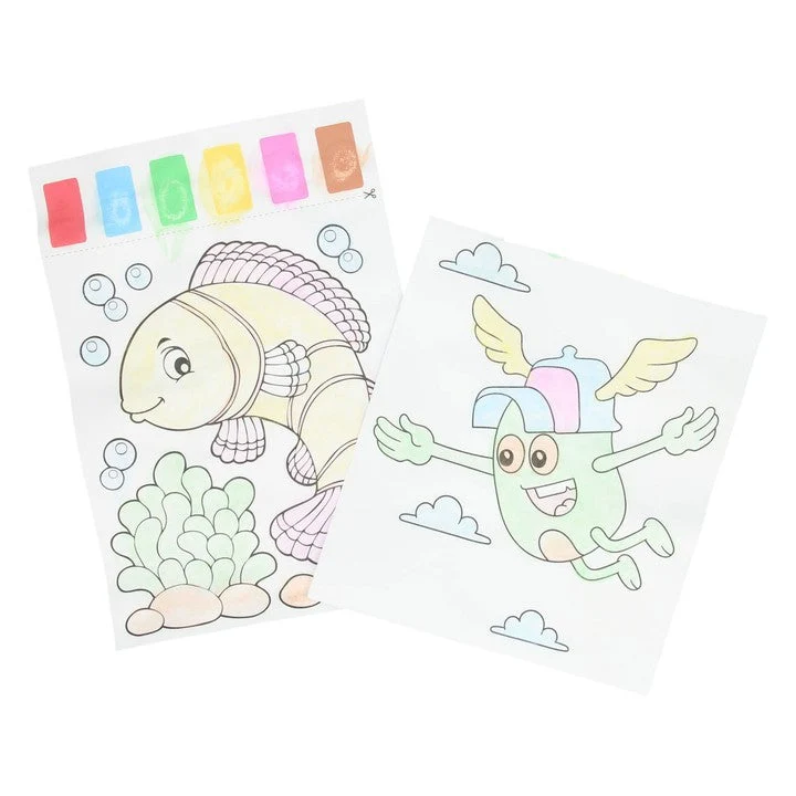 Water Painting Set, 10 Sheets + 2 Brushes