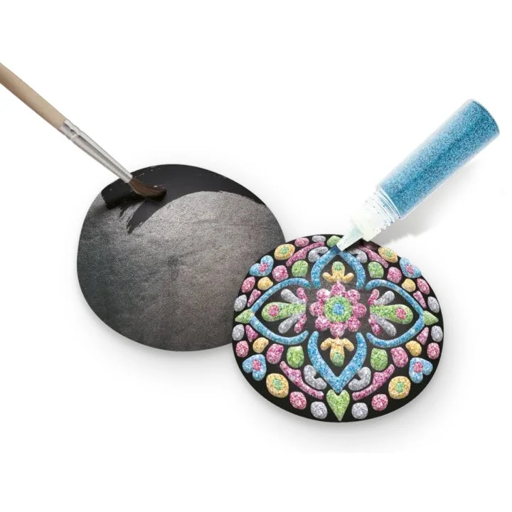 Mandala Painting Set - 3 Stones and Glitter Paints