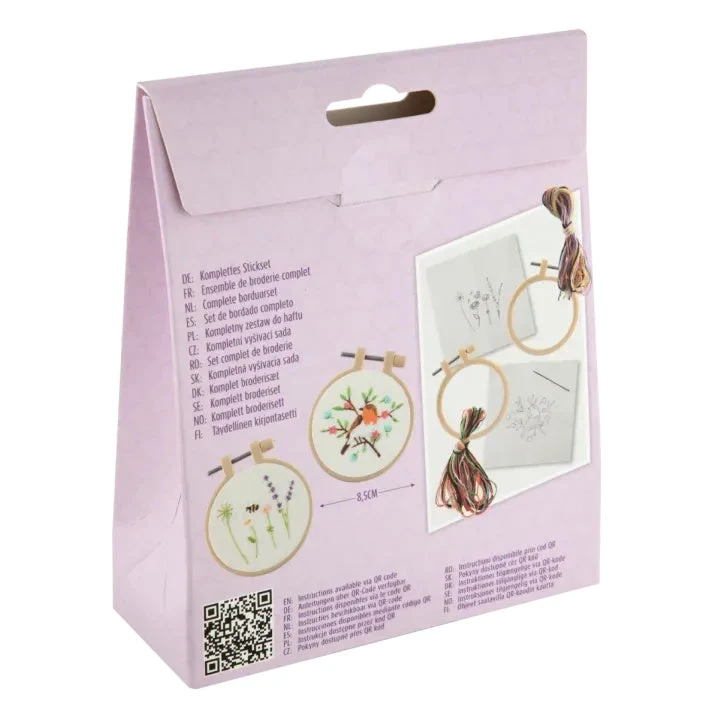 Mini Embroidery Kit, Set of 2, Ø 8.5 cm