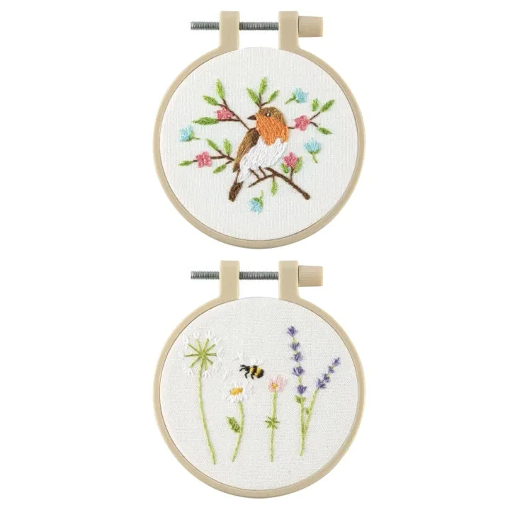 Mini Embroidery Kit, Set of 2, Ø 8.5 cm