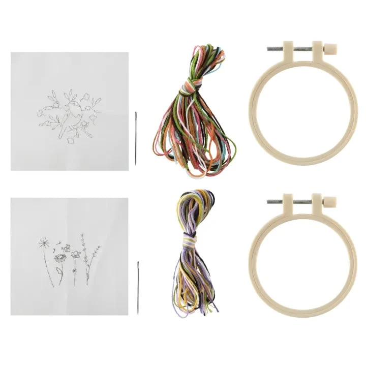 Mini Embroidery Kit, Set of 2, Ø 8.5 cm