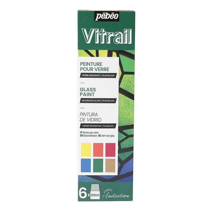 Pebeo Vitrail Glass Paints / Set of 6 x 20 ml