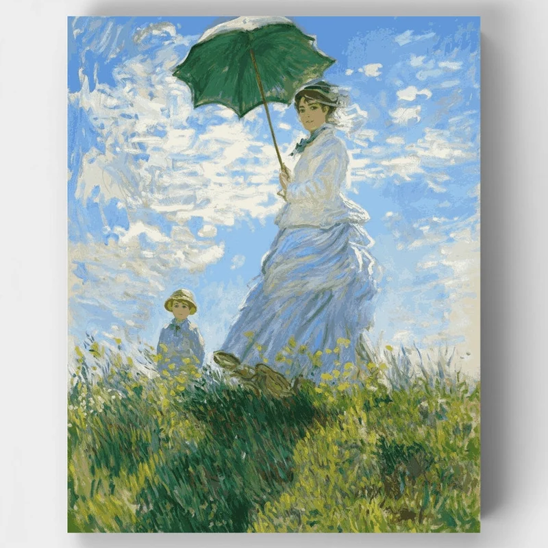 Woman with a Parasol – Madame Monet and Her Son - Paint by Numbers Kit