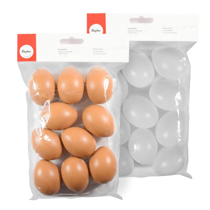 Rayher Plastic Eggs, 6 cm, Set of 10