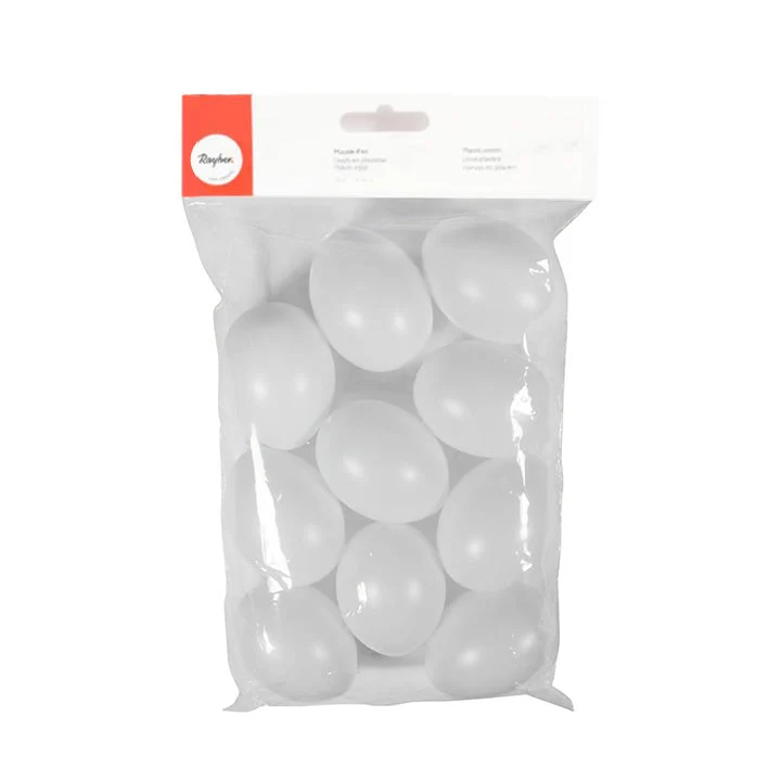 Rayher Plastic Eggs, 6 cm, Set of 10