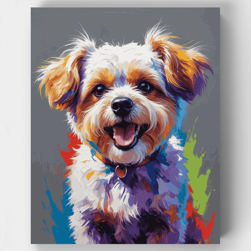Vibrant Bichon Frise Portrait - Paint by Numbers Kit