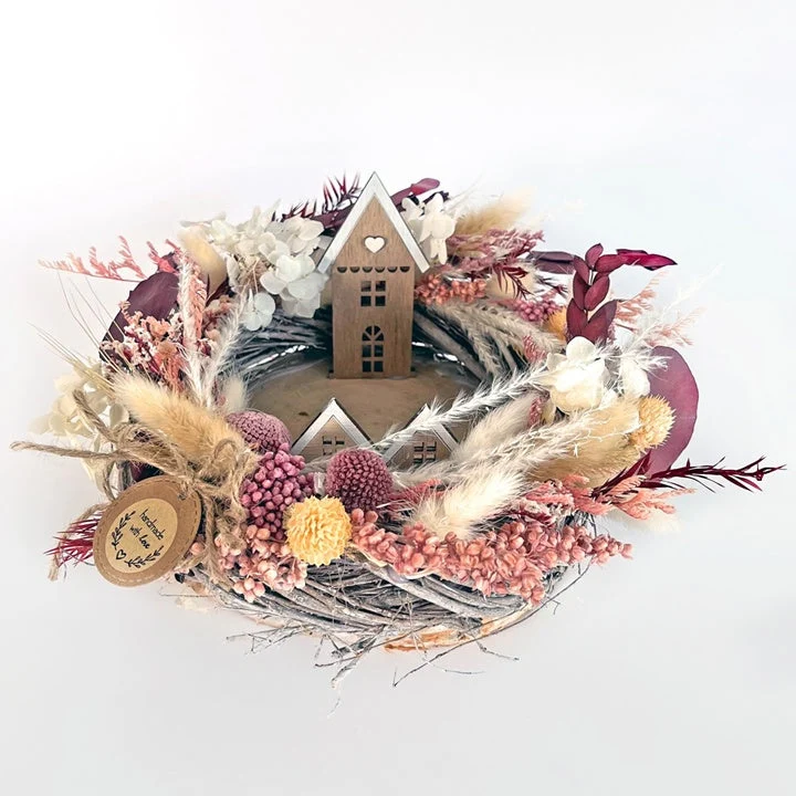 Mini Dried Bouquet “Burgundy Queen” / 20 cm