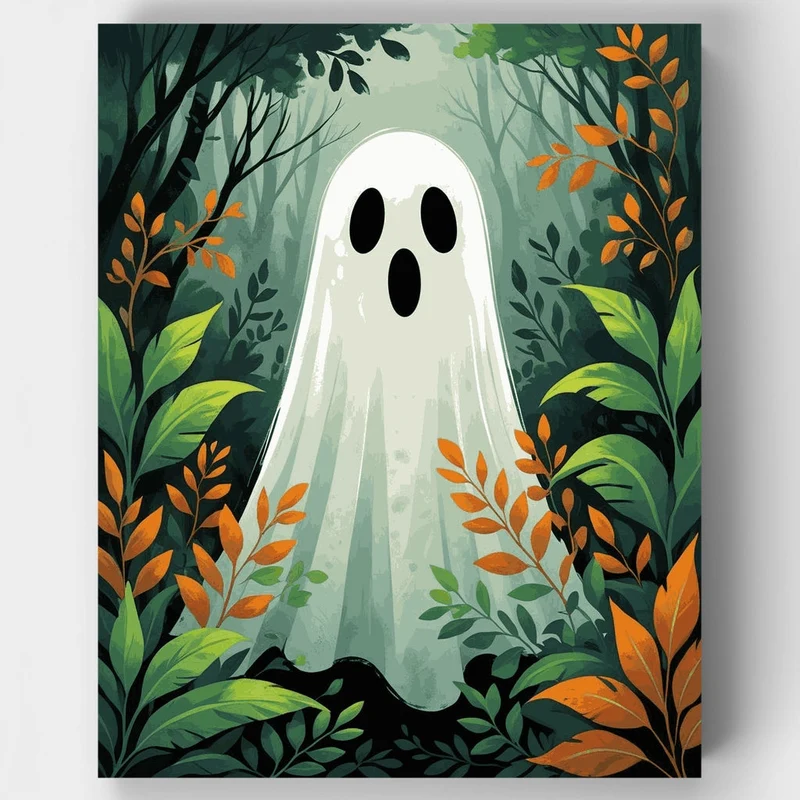 Friendly Forest Ghost - Paint by Numbers Kit