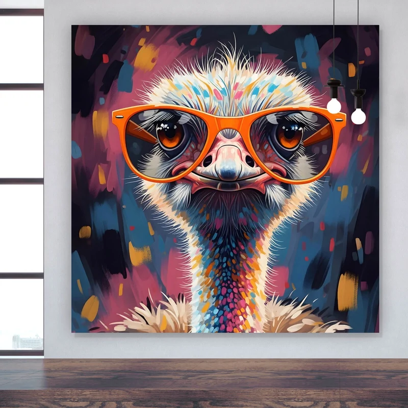 Leinwandbild Stylischer Strauß mit Sonnenbrille Quadrat
