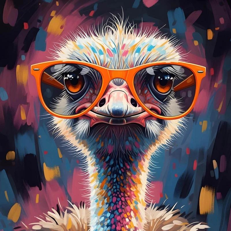 Poster Stylischer Strauß mit Sonnenbrille Quadrat