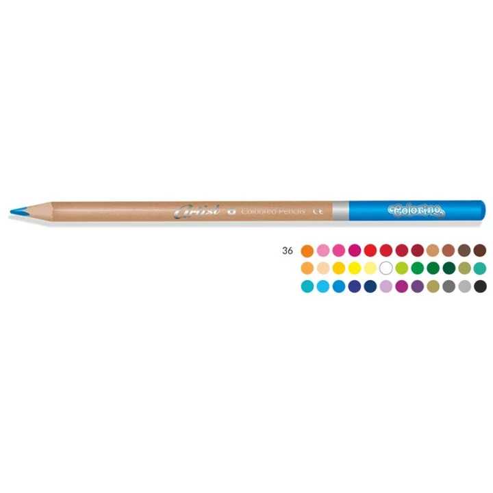 Colorino Artist Colored Pencils in a Tin Box, Set of 36