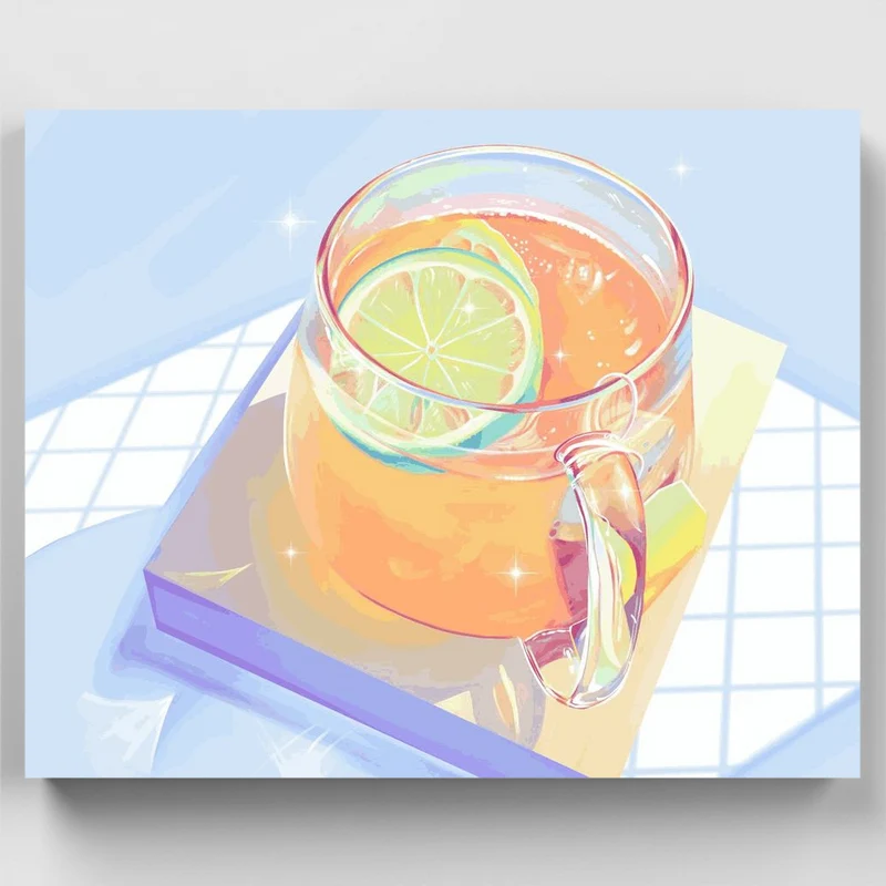 "Shiny Lemon Tea" Paint by Numbers Kit