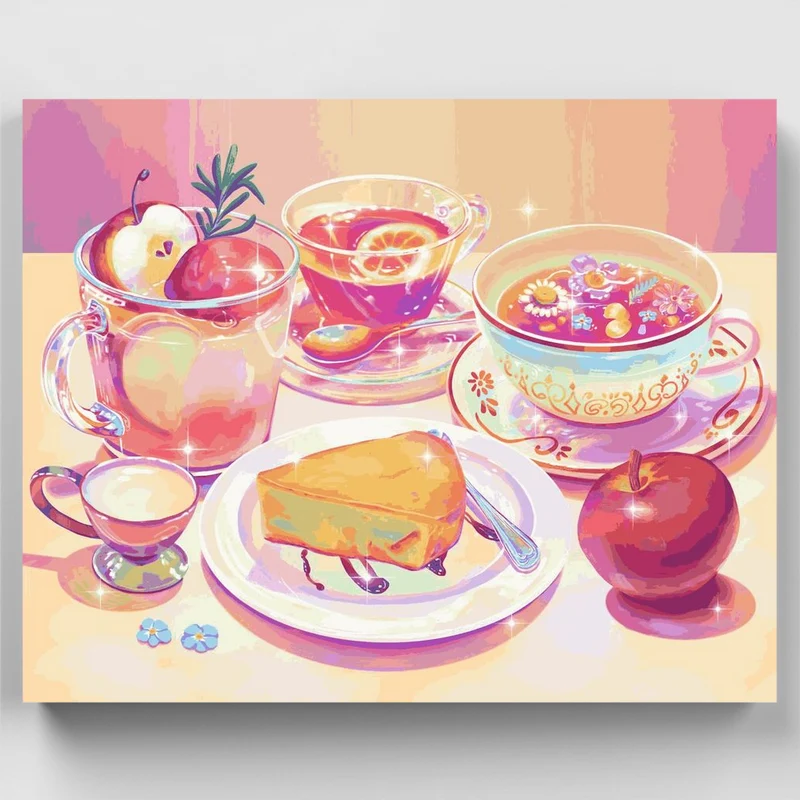 "Banana Cake and Tea" Paint by Numbers Kit