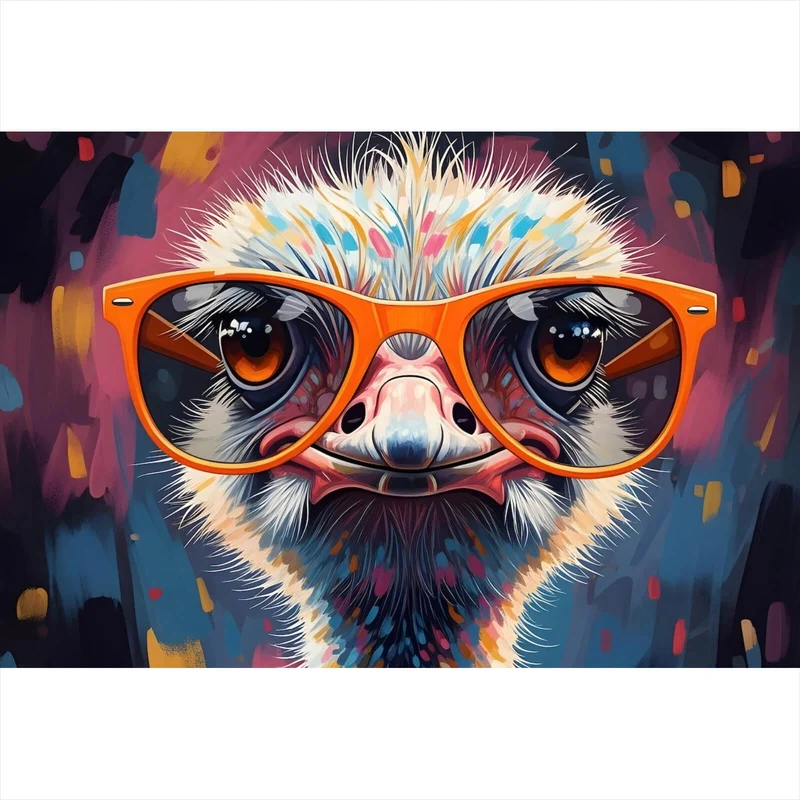 Poster Stylischer Strauß mit Sonnenbrille Querformat