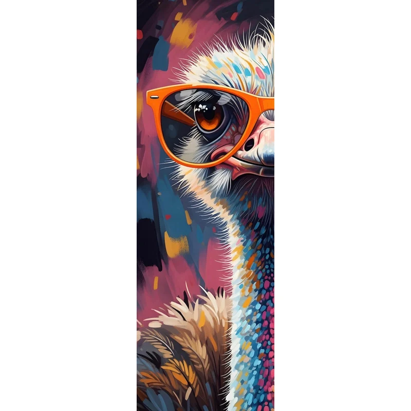 Spannrahmenbild Stylischer Strauß mit Sonnenbrille Panorama Hoch