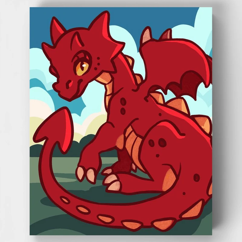 "Ember the Sky Dragon" Paint by Numbers Kit