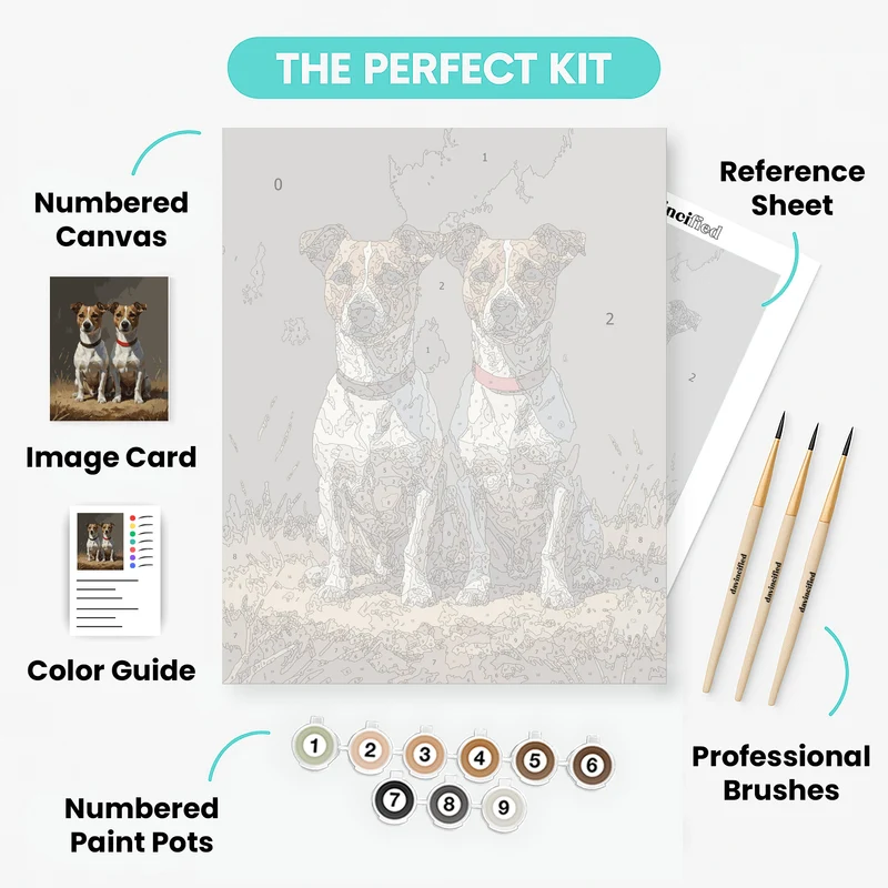 Two Jack Russell Terriers - Paint by Numbers Kit