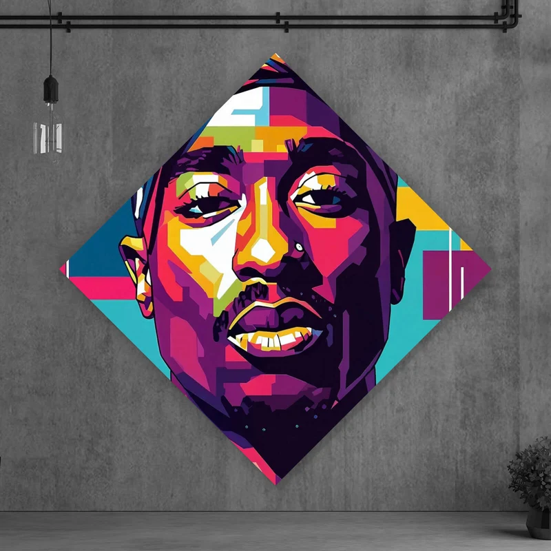 Spannrahmenbild Amerikanischer Rapper Raute