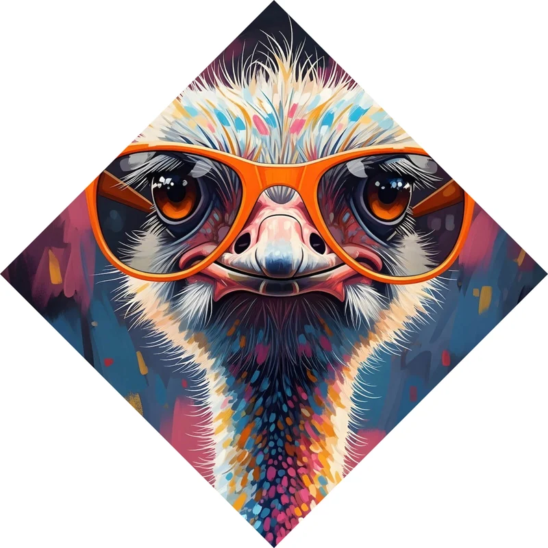 Leinwandbild Stylischer Strauß mit Sonnenbrille Raute