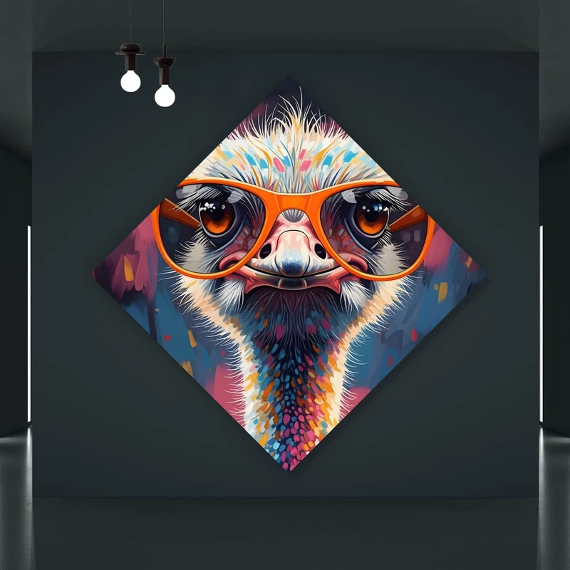 Poster Stylischer Strauß mit Sonnenbrille Raute