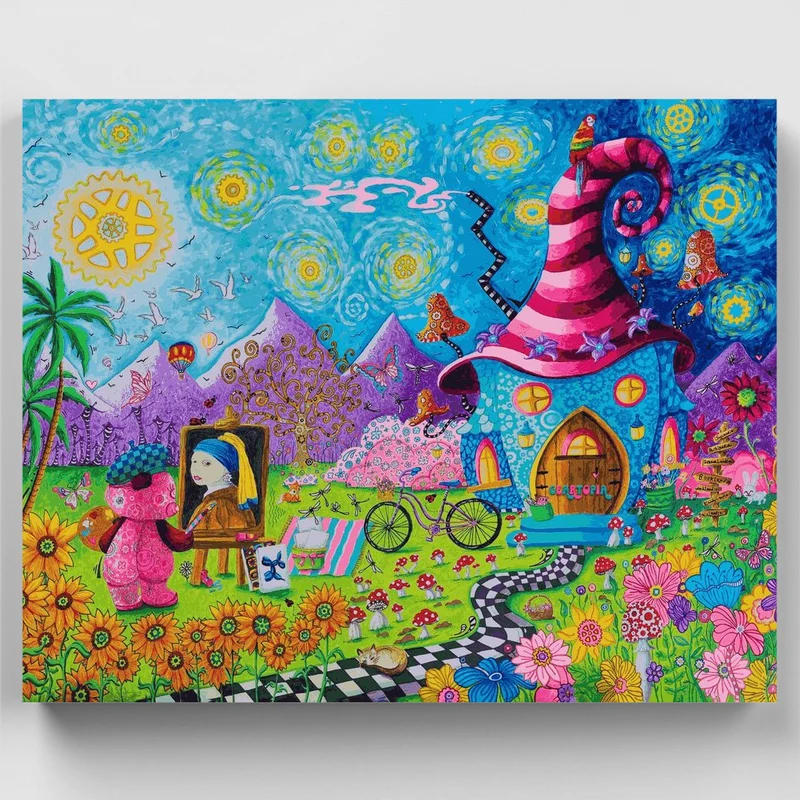 "ArtLandia Whimsical Colorful Fantasy Wonderland" Paint by Numbers Kit