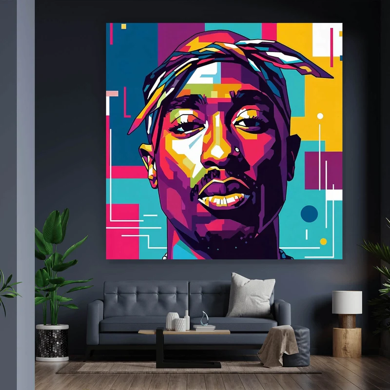 Acrylglasbild Amerikanischer Rapper Quadrat