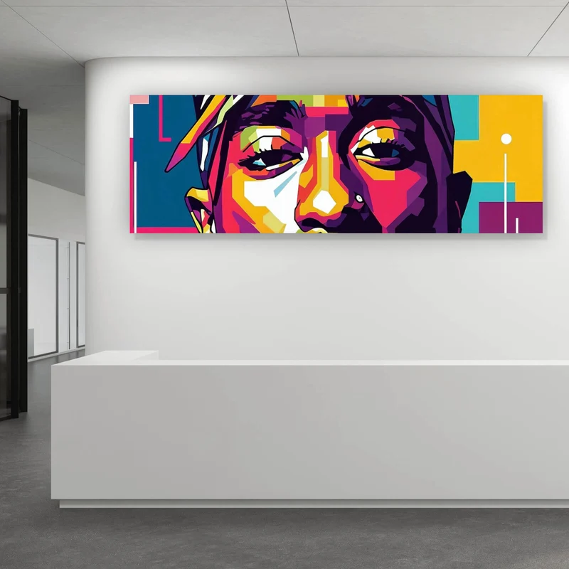 Aluminiumbild gebürstet Amerikanischer Rapper Panorama