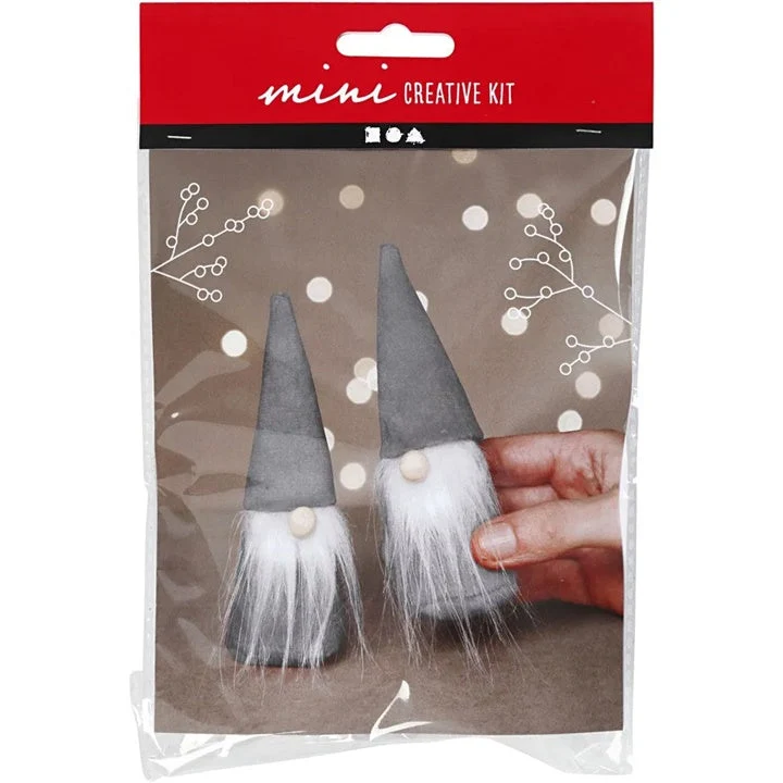 Mini Christmas Elves Craft Set, Gray