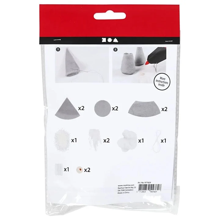 Mini Christmas Elves Craft Set, Gray