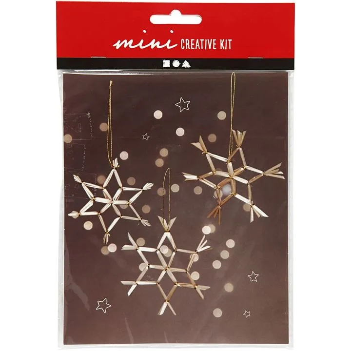 Mini Straw Snowflake Craft Set