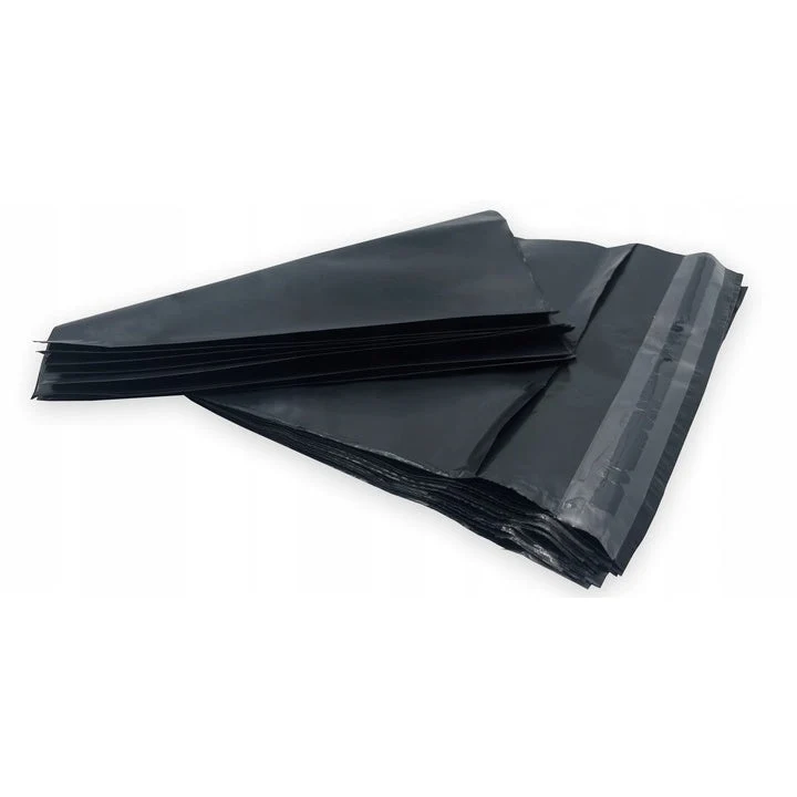 Black Plastic Envelopes, Set of 100