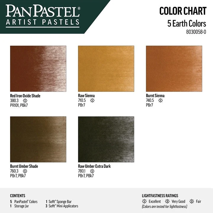 Golden PanPastel Soft Pastels in Earthy Shades, Set of 5
