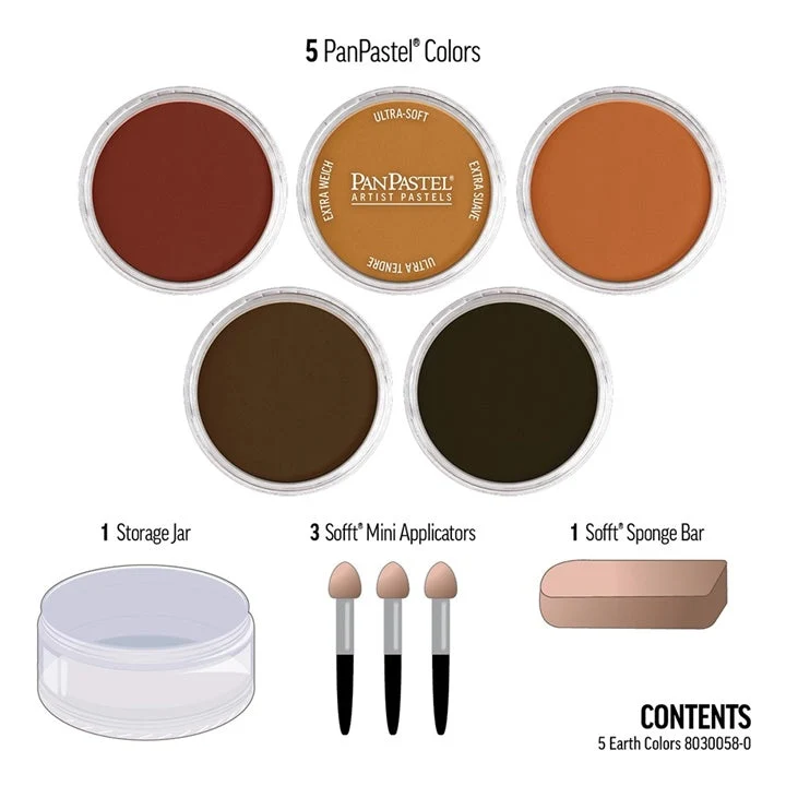 Golden PanPastel Soft Pastels in Earthy Shades, Set of 5