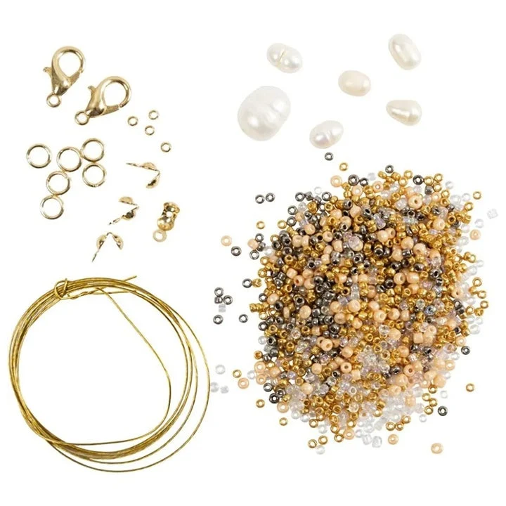 Mini Set for Making a Bracelet and Necklace with Pearls