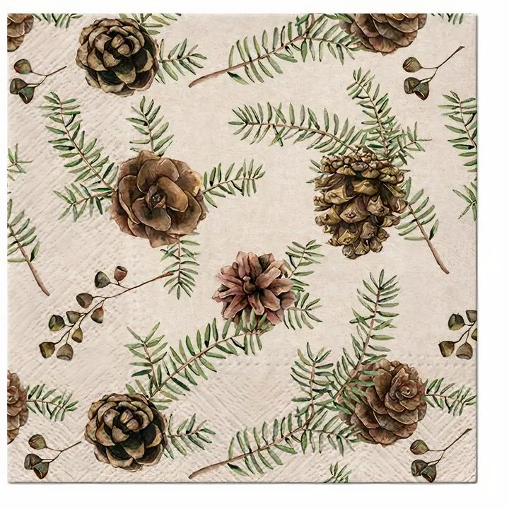 EKO Vintage Christmas Forest Decoupage Napkins - 1 pc