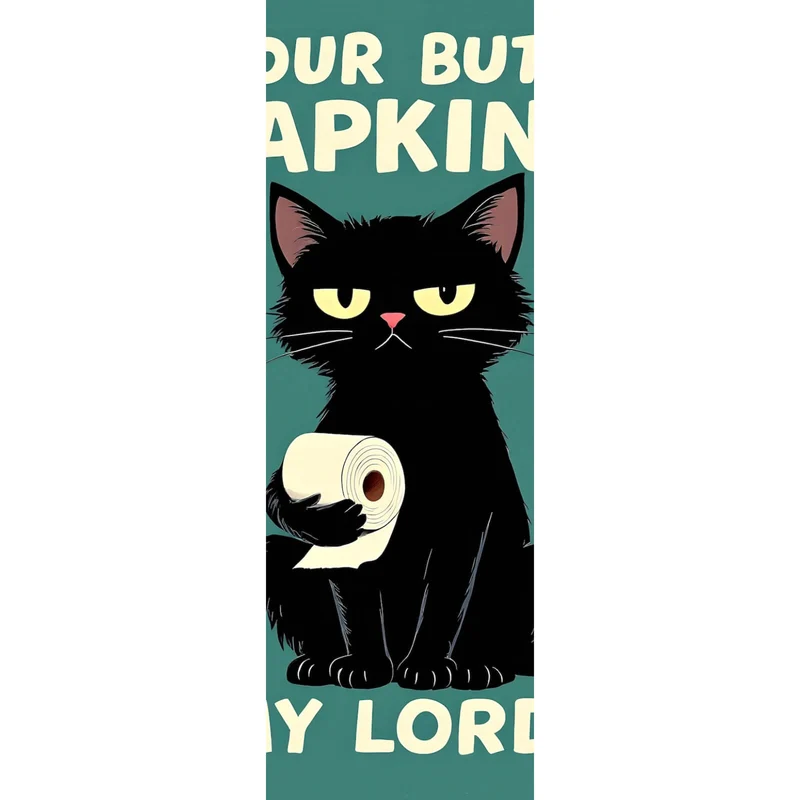 Aluminiumbild Lustige Katze mit Toilettenpapier Panorama Hoch
