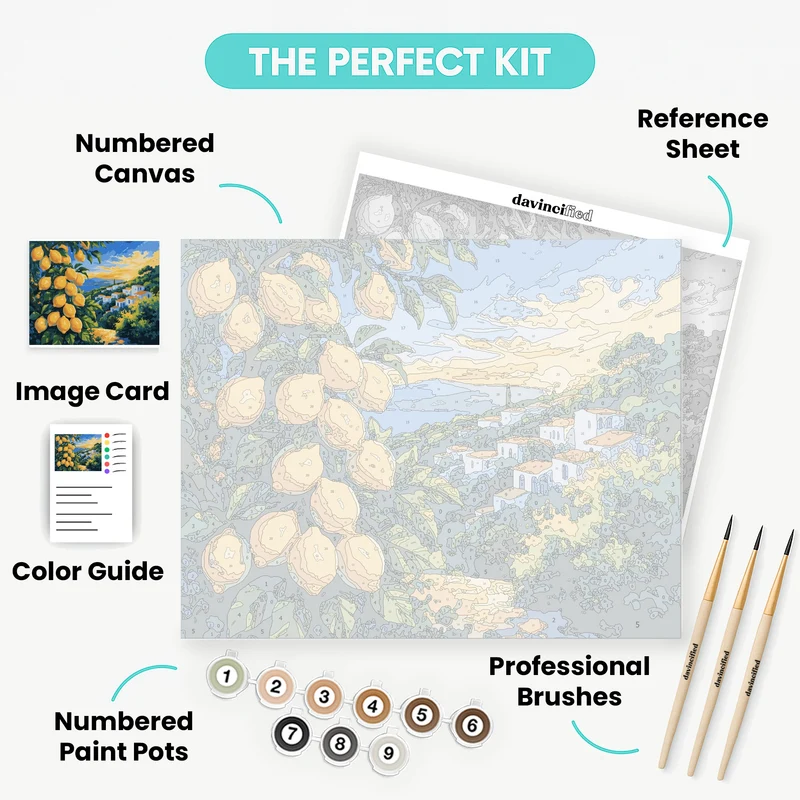 Mediterranean Lemon Grove Sunset - Paint by Numbers Kit