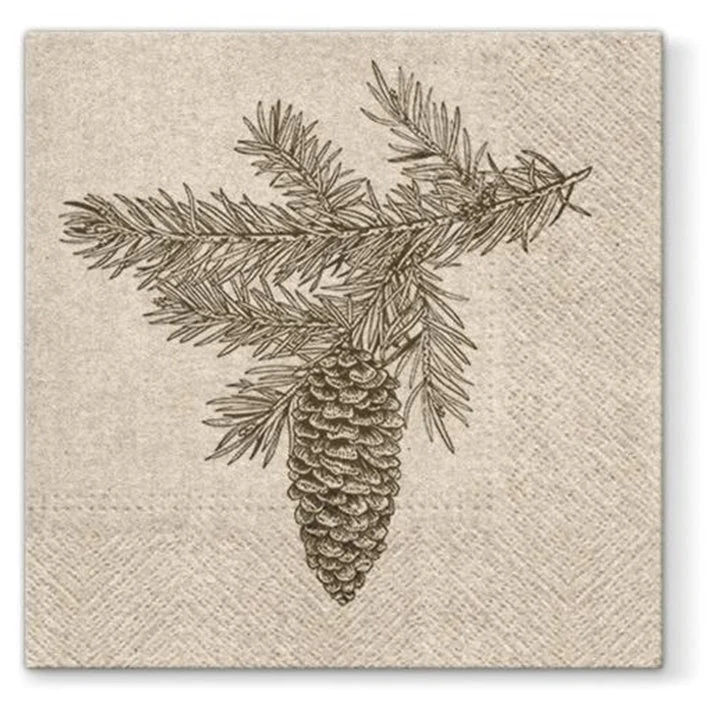 Eco Decoupage Napkin, Pine Cone, 1 pc