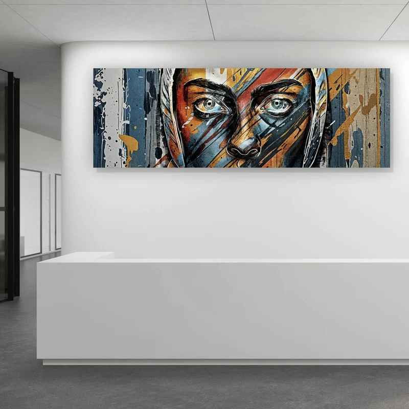 Spannrahmenbild Elegantes Gesichtsporträt einer Frau No.2 Panorama