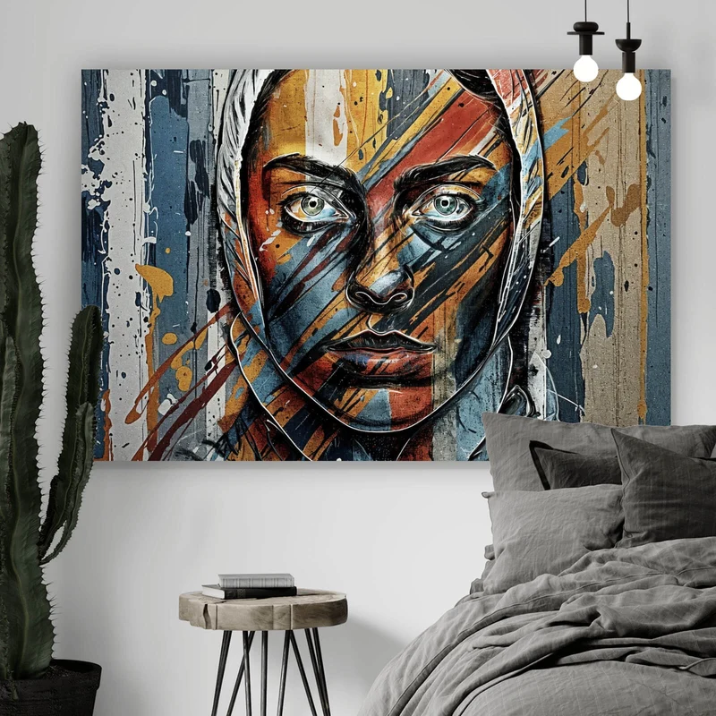 Acrylglasbild Elegantes Gesichtsporträt einer Frau No.2 Querformat