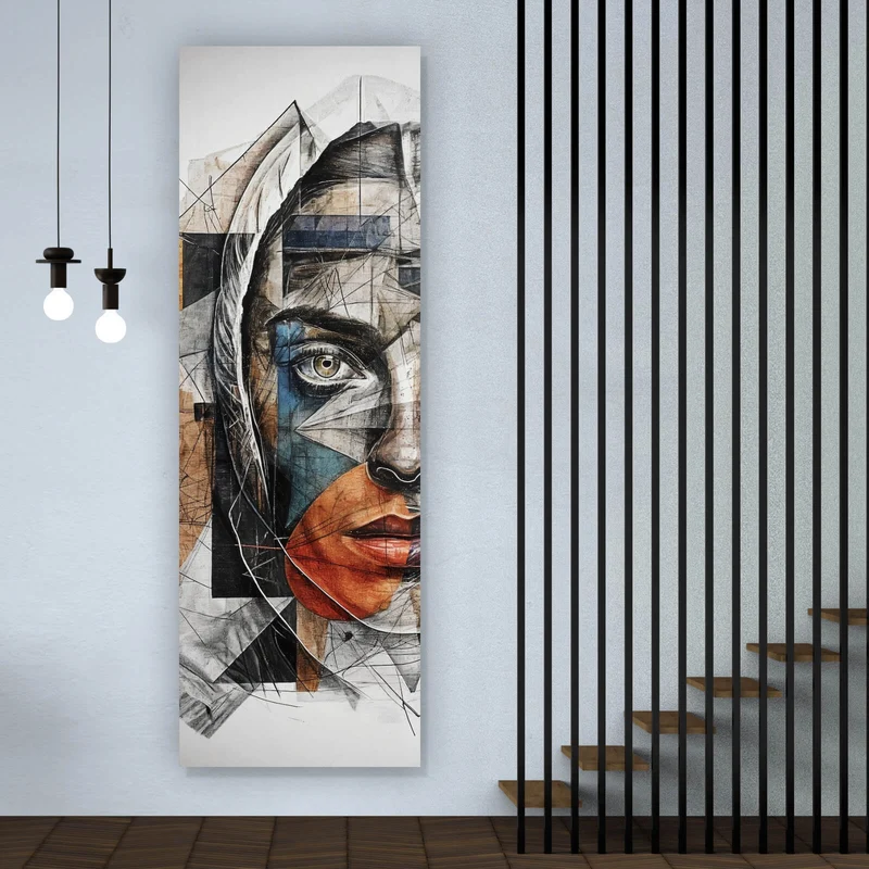Aluminiumbild Elegantes Gesichtsporträt einer Frau Panorama Hoch