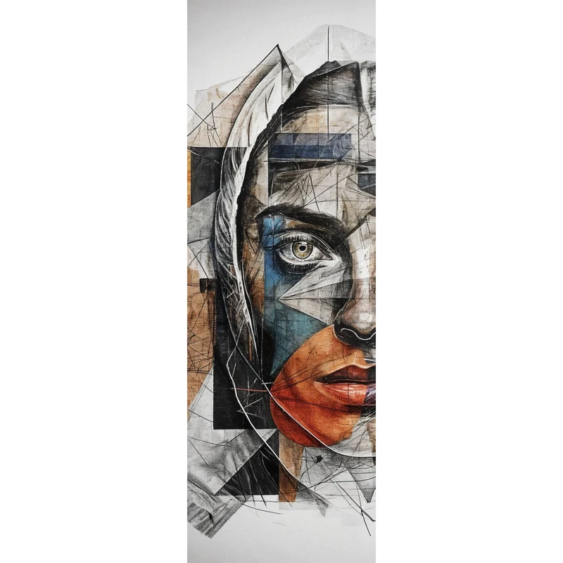 Poster Elegantes Gesichtsporträt einer Frau Panorama Hoch