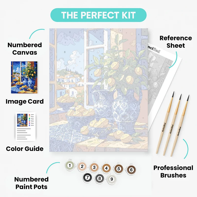 Mediterranean Lemon Still Life - Paint by Numbers Kit