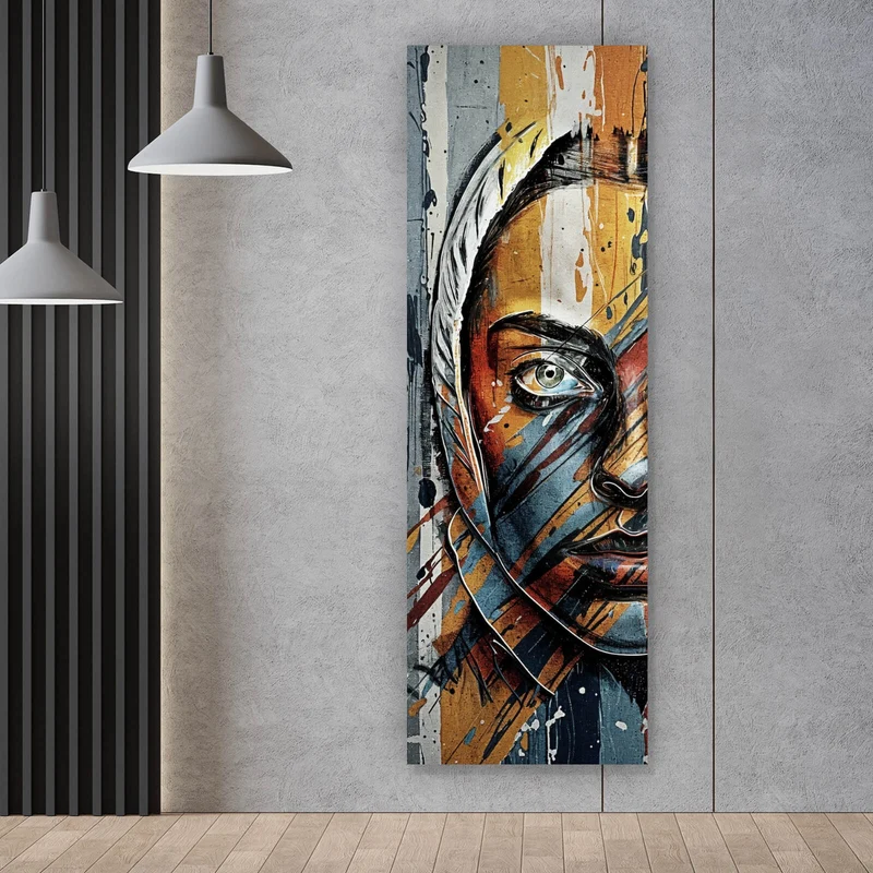 Spannrahmenbild Elegantes Gesichtsporträt einer Frau No.2 Panorama Hoch