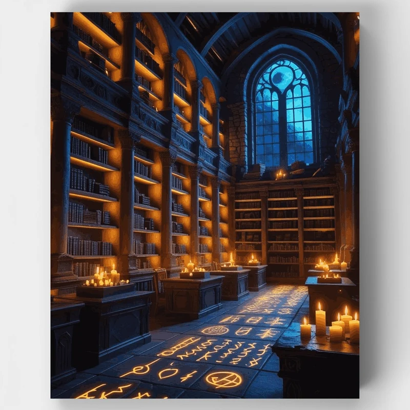 Mystical Wizard Library - Paint by Numbers Kit