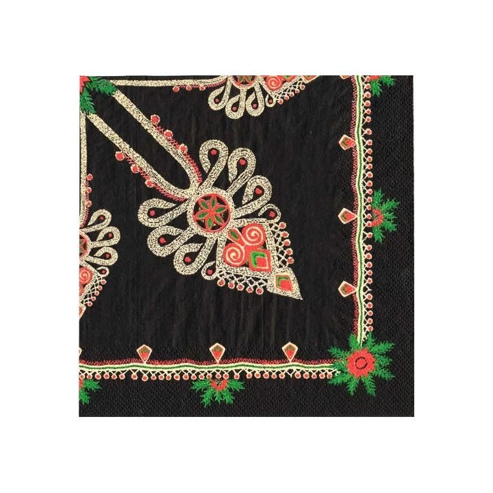 Parzenica Pattern Black Eco Decoupage Napkins - 1 pc