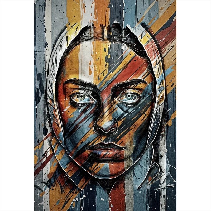 Poster Elegantes Gesichtsporträt einer Frau No.2 Hochformat