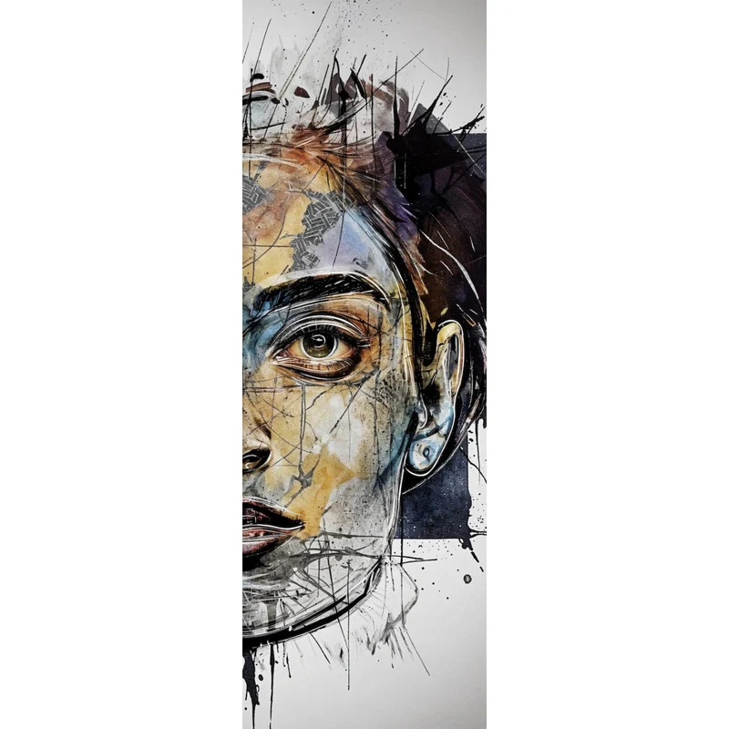 Poster Bunte Gesichtskunst Modern Art Panorama Hoch